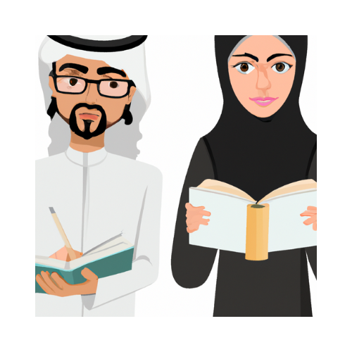 gambar dua orang, ada ustad laki-laki dan sebelahnya seorang penulis perempuan